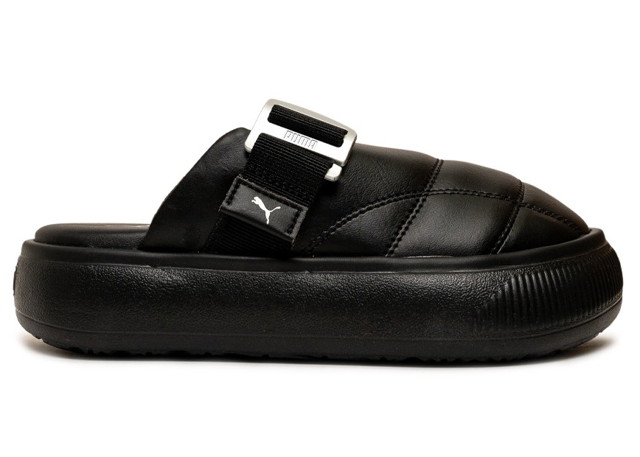 Sneakerek és cipők Puma Suede Mayu Leather Mule Black Silver (Women's) Fekete | 388598-01