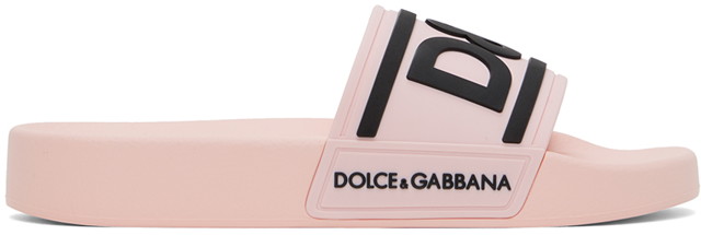 Sneakerek és cipők Dolce & Gabbana Pink Beachwear Slides Rózsaszín | CW2072 AQ858
