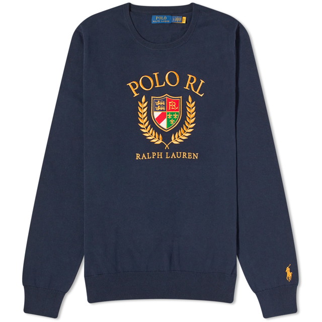 Sweatshirt Polo by Ralph Lauren Polo Ralph Lauren M Crest Logo Crew Knit Sötétkék | 710919772001