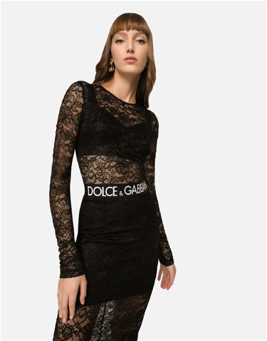Póló Dolce & Gabbana Tshirt Mlunga Giro Fekete | F8T15TFLRFEN0000, 3