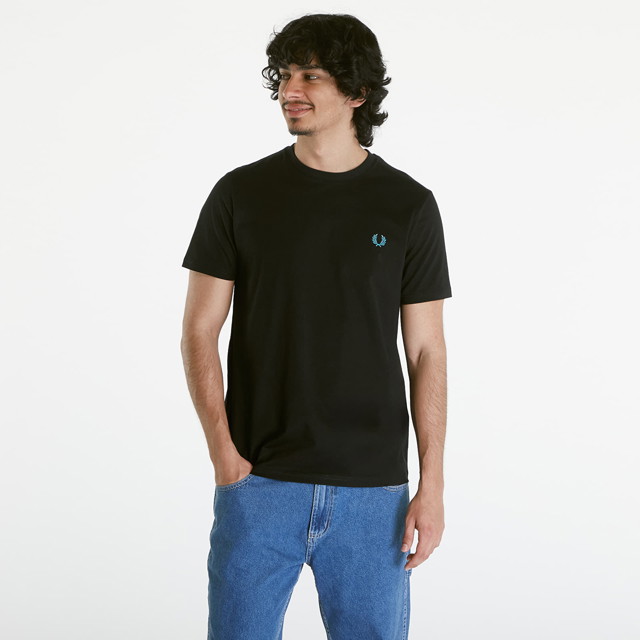 Póló Fred Perry Print T-shirt Black Fekete | M7831 102