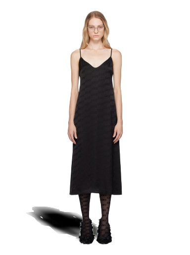 Ruha Balenciaga Monogram Midi Dress Fekete | 752130 3D4B7