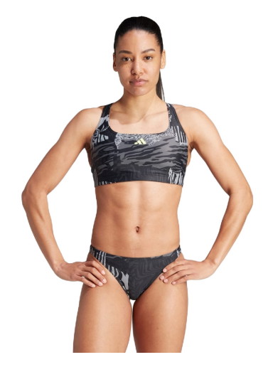 Fürdőruha adidas Originals Bikiny Allover Graphic Szürke | IB7697