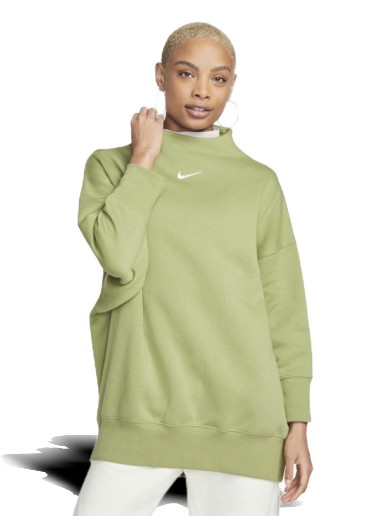 Sweatshirt Nike Sportswear Phoenix Fleece Over-Oversized Mock-Neck 3/4-Sleeve Sweatshirt Zöld | DQ5765-334