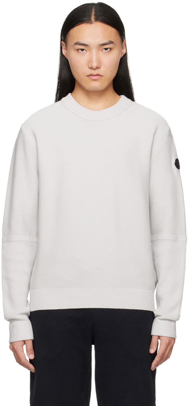 Pulóver Moncler Patch Sweater Szürke | J10919C00001M1509