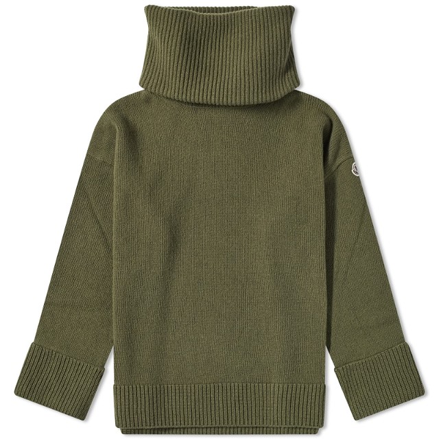 Pulóver Moncler T-Neck Chunky Knitted Jumper Zöld | 9F000-M1241-15-835