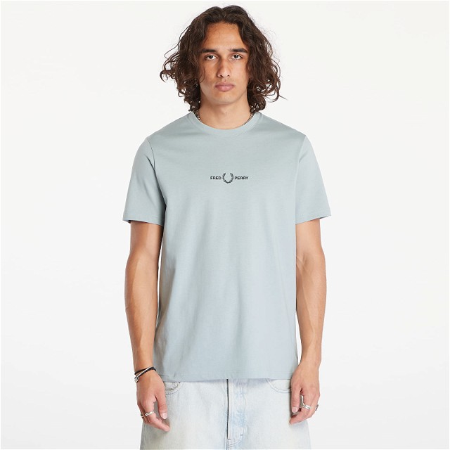 Embroidered T-Shirt Silver Blue