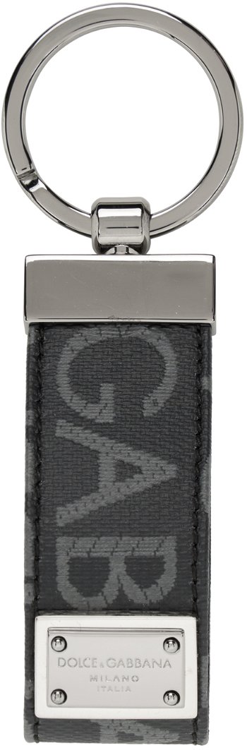 Dolce & Gabbana Black Jacquard Keychain BP1371AJ705