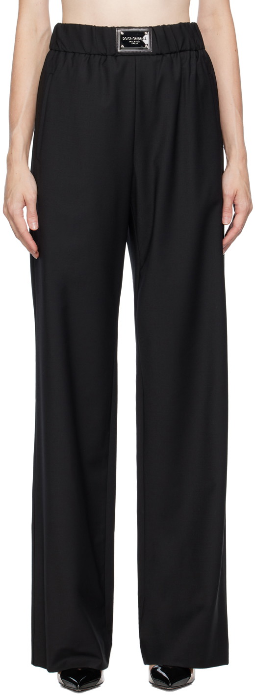 Nadrág Dolce & Gabbana Black Gathered Trousers Fekete | FTCZJT GDBWS