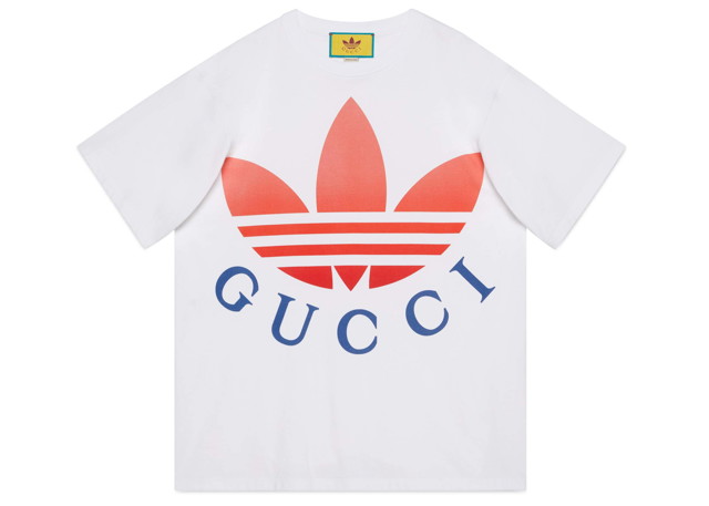 Póló Gucci x Adidas T-Shirt White/Red Szürke | 723384 XJE2A 9280