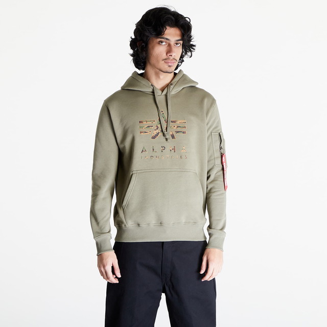 Sweatshirt Alpha Industries Camo TPU Hoody Olive Zöld | 146337-11