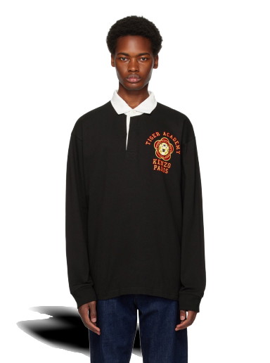 Pólóingek KENZO Paris 'Tiger Academy' Long Sleeve Polo Fekete | FD65PO5294SI