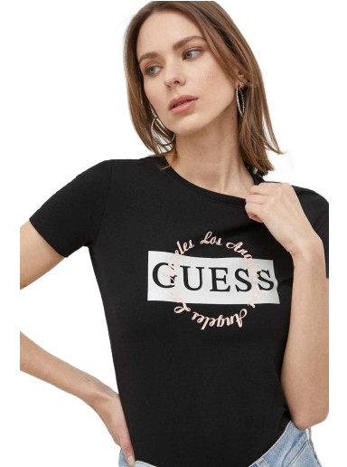 Póló GUESS Logo T-Shirt Fekete | W3GI38.J1314