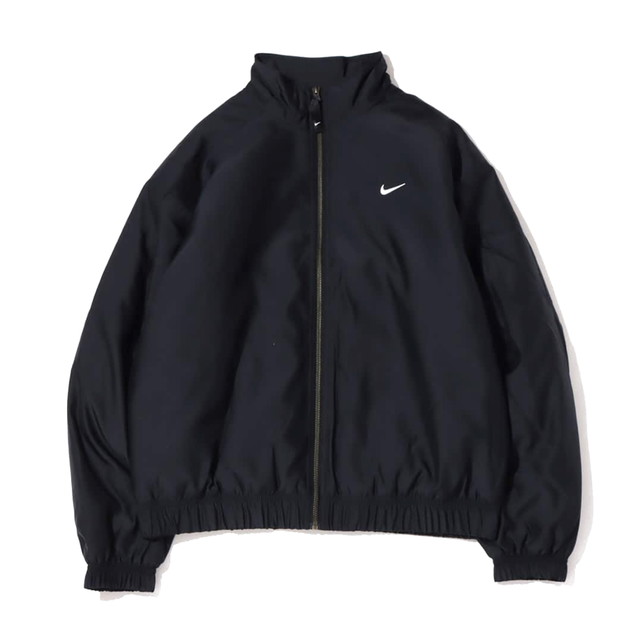 Bomber dzsekik Nike Solo Swoosh Satin Bomber Jacket (Asia Sizing) Black Kumquat Fekete | DN1267-010