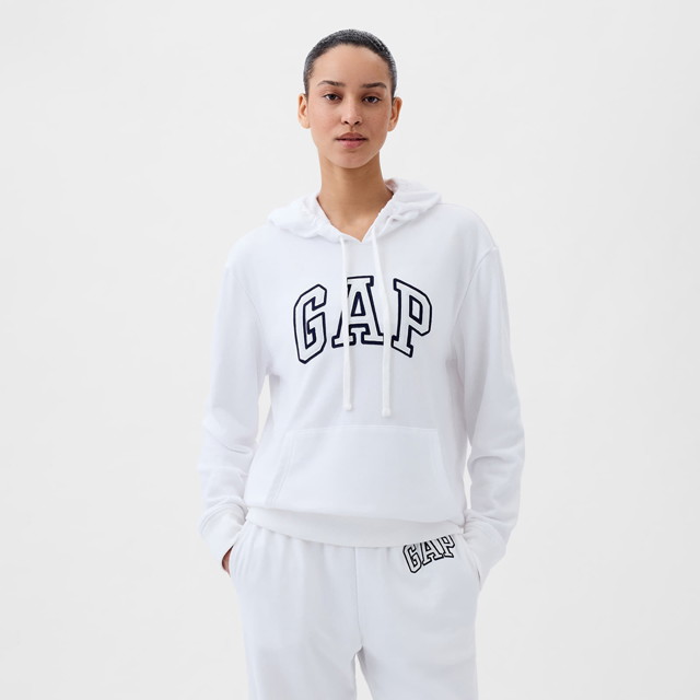 Sweatshirt GAP Pullover Logo Hoodie Optic White V6 Fehér | 870537-01