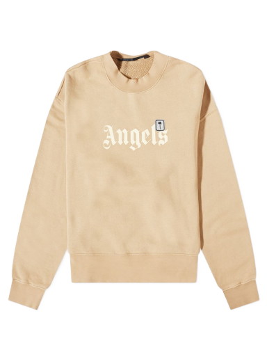 Pulóver Palm Angels Angels Patch Logo Crewneck Bézs | PMBA026F22FLE0046410