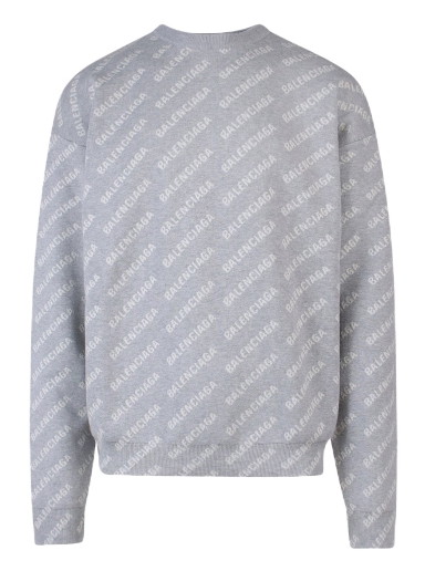 Pulóver Balenciaga All-Over Logo Knitwear Szürke | 702952T3233#1461