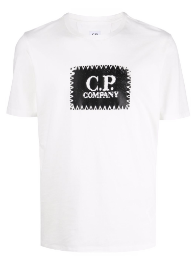 Póló C.P. Company 30/1 Jersey Label T-shirt Fehér | 12CMTS042A005100W