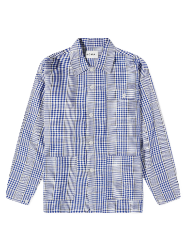 Ing NOMA t.d. Gingham Check Coverall Overshirt Kék | N35-ID-01-NVY