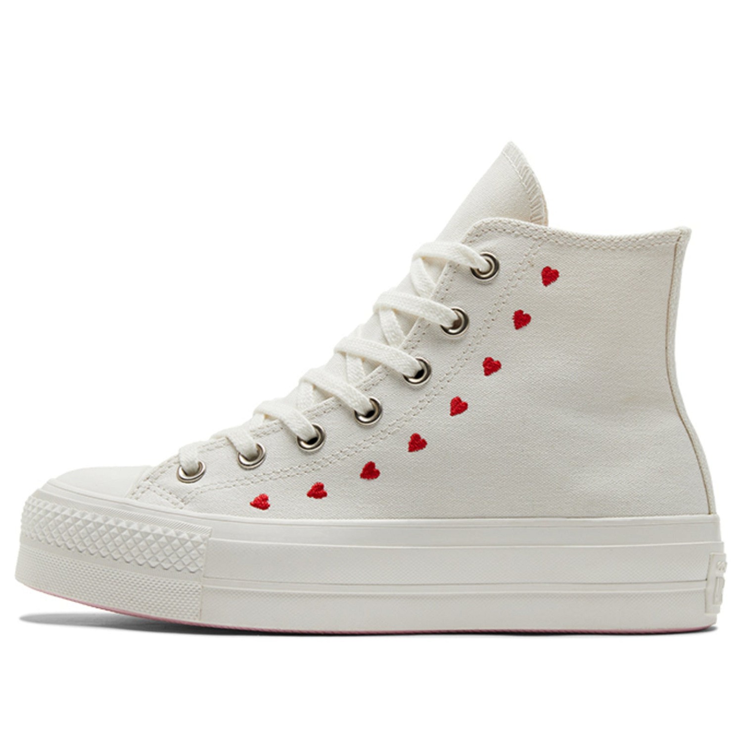 Sneakerek és cipők Converse Chuck Taylor All-Star Lift Hi "Embroidered Hearts" W Fehér | A01599C, 0