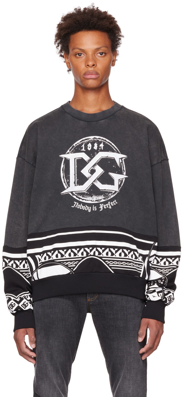 Sweatshirt Dolce & Gabbana Gray Printed Sweatshirt Szürke | G9XX9TFU7DU
