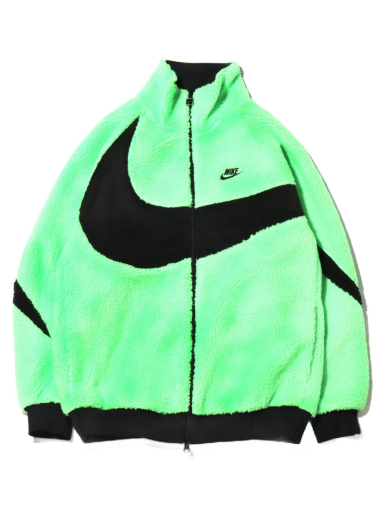 Dzsekik Nike Big Swoosh Reversible Boa Jacket Neon Green Zöld | BQ6546-350
