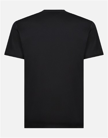 Póló Dolce & Gabbana Cotton V-neck T-shirt With Branded Tag Fekete | G8PT2TG7F2IB0665, 1