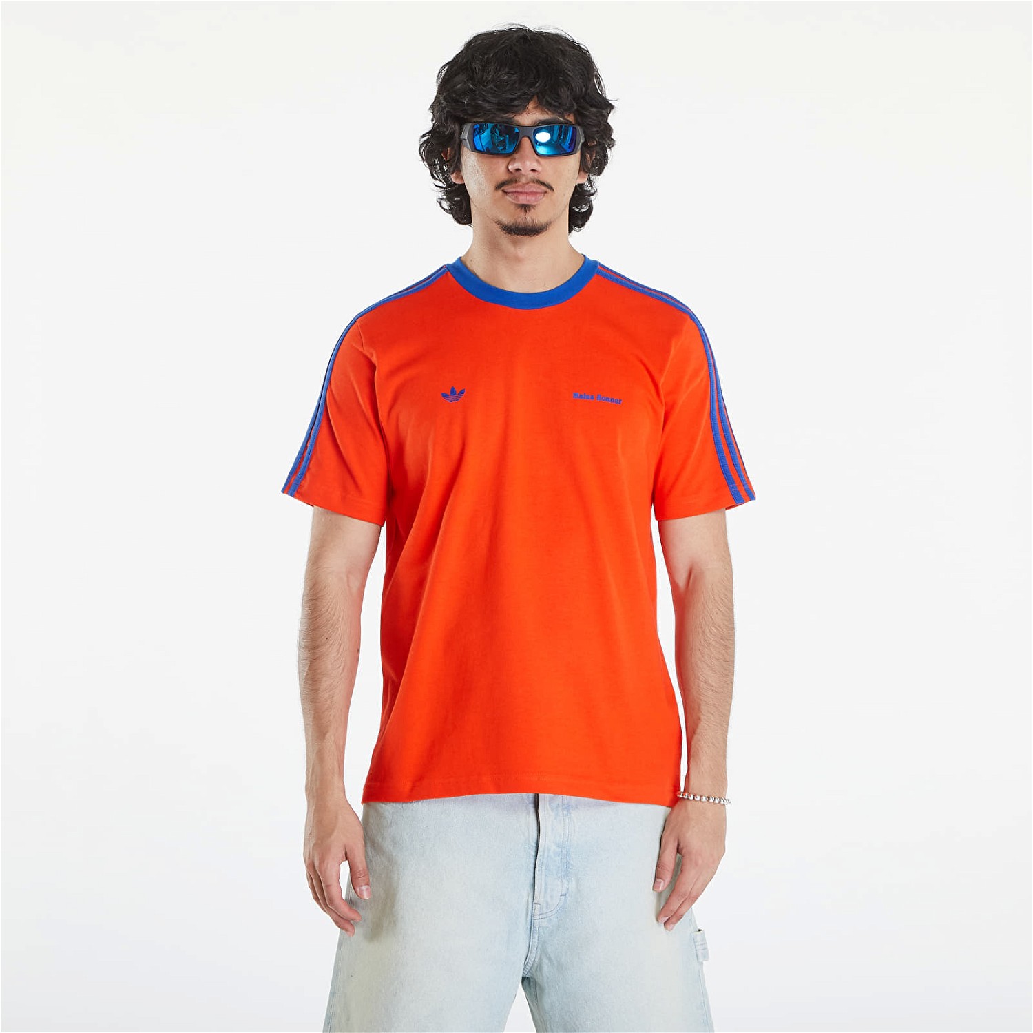 Póló adidas Originals Wales Bonner x Short-Sleeve Tee Bold Orange/ Royal Blue 
Piros | IZ1891, 0