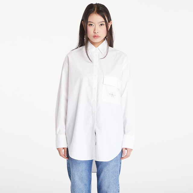 Long Cotton Utility T-Shirt Bright White