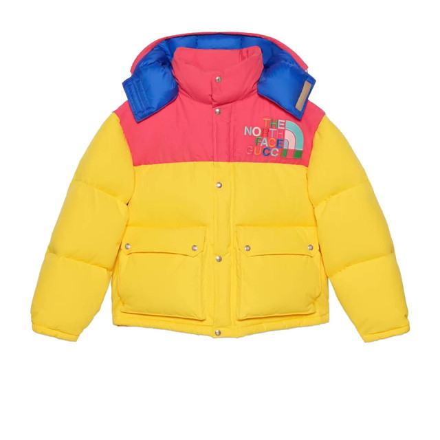 Puff dzsekik Gucci The North Face x Down Jacket Yellow/Multicolor Sárga | ‎672457 XAAER 7295