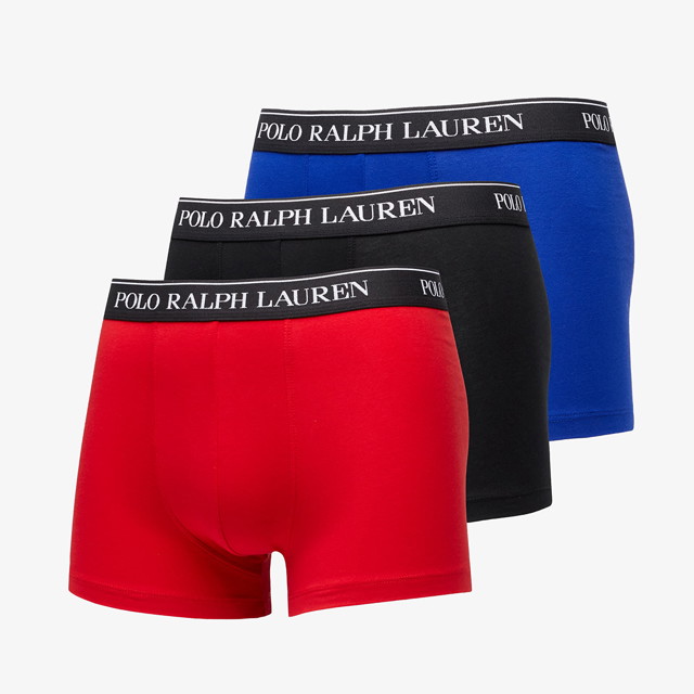 Boxerek Polo by Ralph Lauren Stretch Cotton Classic Trunk 3-Pack Blue/ Red/ Black Többszínű | 714830299119