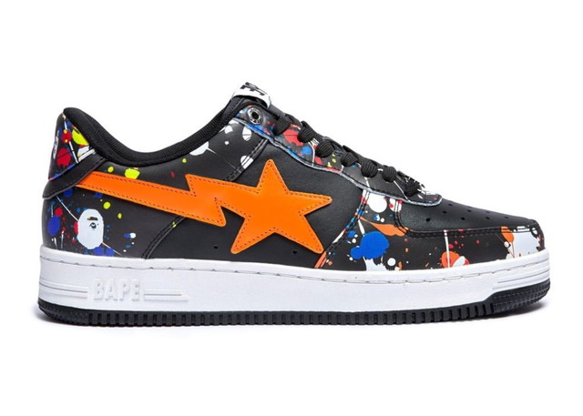 Sneakerek és cipők BAPE Bape Sta "Paint Black" Fekete | 0ZXSHM191009I-BKZ