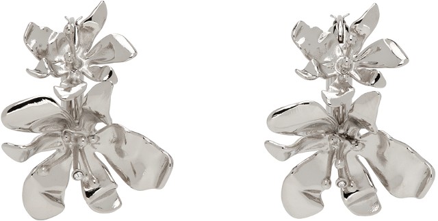 Fülbevaló Acne Studios Silver Flower Hoop Earrings Fémes | C50444-