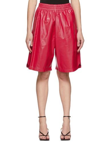 Rövidnadrág Bottega Veneta Leather Shiny Shorts Rózsaszín | 633445 VKLC0