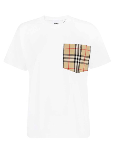 Póló Burberry Carrick Check Pocket T-Shirt Fehér | 8043386