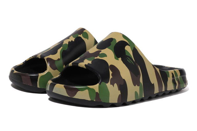 Sneakerek és cipők BAPE Bape 1st Camo Slide Sandal Yellow Zöld | 1K20191013-YEL