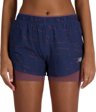 Rövidnadrág New Balance RC Printed 2-in-1 Short 3" Sötétkék | ws41203-nml, 0