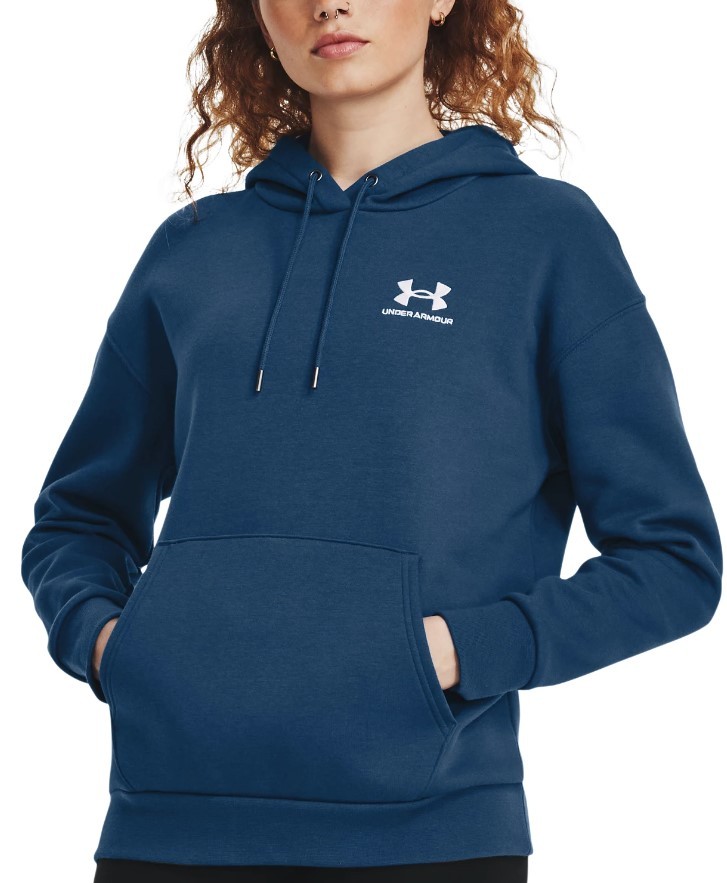 Sweatshirt Under Armour Essential Fleece Hoodie Kék | 1373033-426, 0
