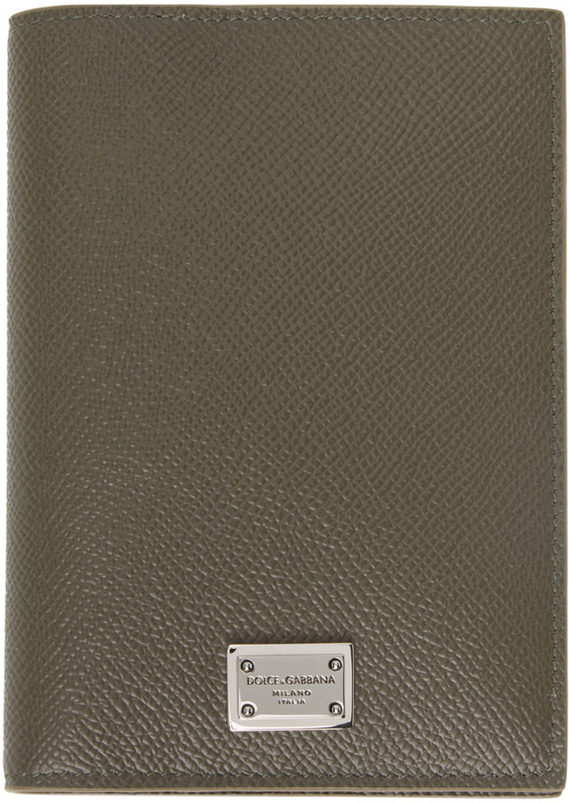 Pénztárca Dolce & Gabbana Taupe Logo Plaque Passport Holder Zöld | BP2215AG219