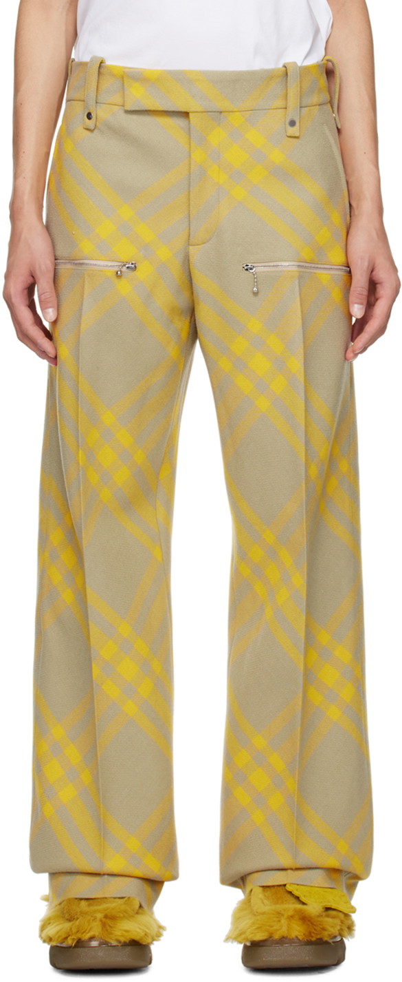 Nadrág Burberry Check Trousers Bézs | 8079153
