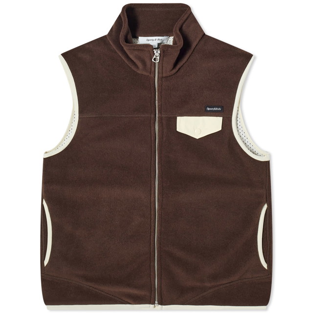 Mellények Sporty & Rich Zipped Polar Fleece Vest Barna | JAAW2336CH-BRO