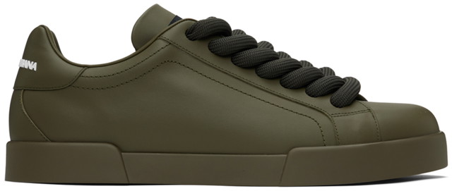 Sneakerek és cipők Dolce & Gabbana Khaki Portofino Sneakers Zöld | CS1761AB939