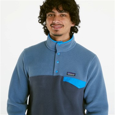Sweatshirt Patagonia LW Synch Snap-T Pullover Hoody Smolder Blue Kék | 25551 SMDB, 2