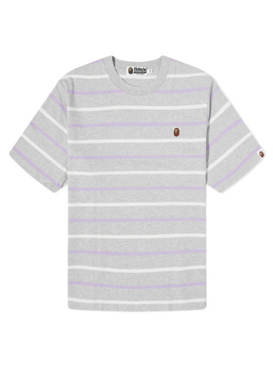 Póló BAPE Stripe One Point T-Shirt Szürke | 001CSJ801070I-GRY