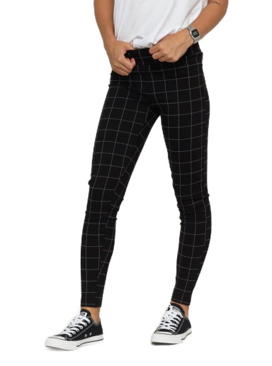 Leggings Urban Classics Ladies Check High Waist Leggings Fekete | TB3000 black