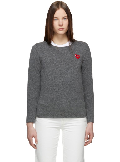 Pulóver Comme des Garçons PLAY Heart Patch Sweater Szürke | P1N067