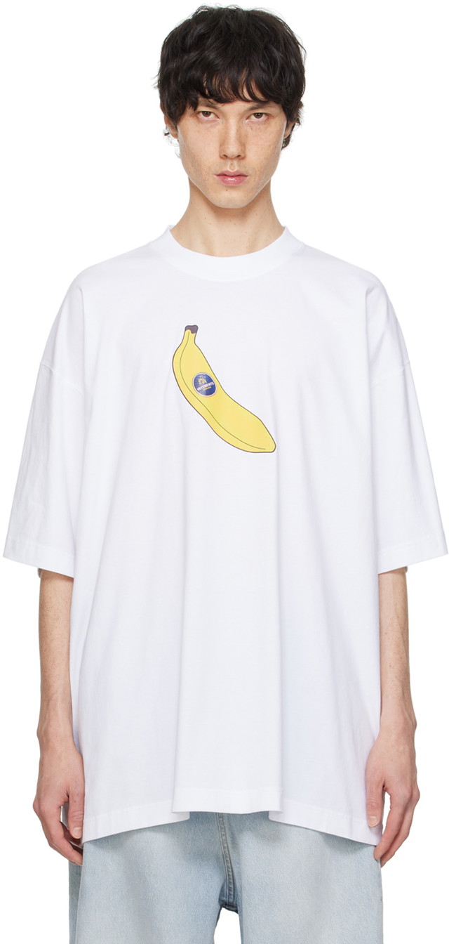 Póló VETEMENTS Banana T-Shirt Fehér | UE64TR380W