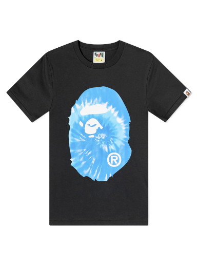 Póló BAPE Tie Dye Big Ape Head T-Shirt Black Blue Fekete | 001TEJ302040L-BKB