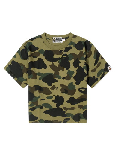 Póló BAPE 1St Camo Cropped T-Shirt Zöld | 001CSJ802002L-GRN