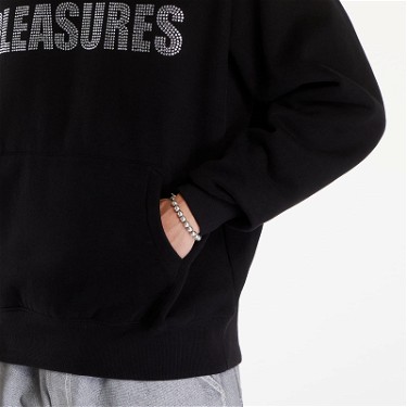Sweatshirt Pleasures Rhinestone Impact Hoodie Black Fekete | P24SU003 BLACK, 2